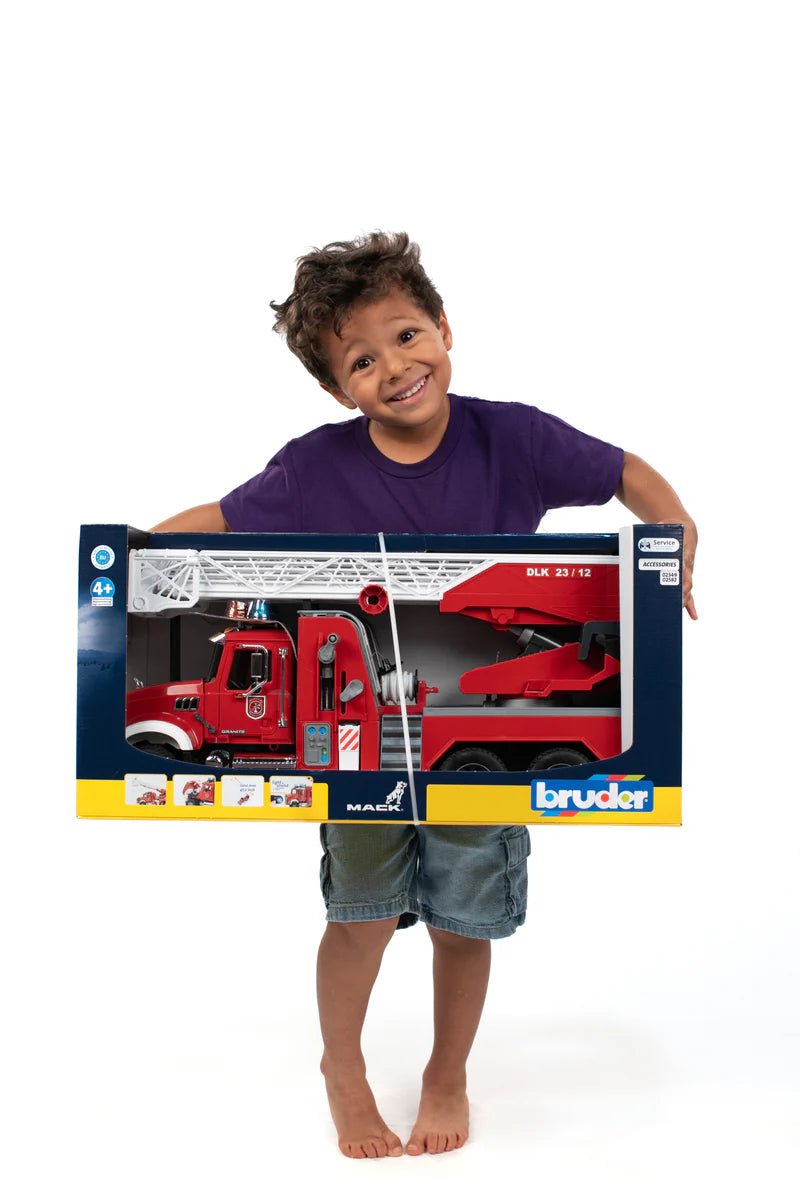 Bruder Mack Granite Fire Engine with Ladder, Pump, Light & Sound Module 24.12.12 - No Promo Code Needed!