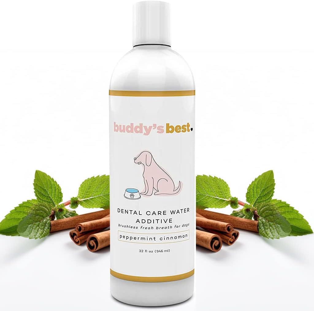 Buddy's Best Dog Breath Freshener Water Additive 32 oz Pack of 1 Peppermint Cinnamon 840320600081 No Promo Code Needed!