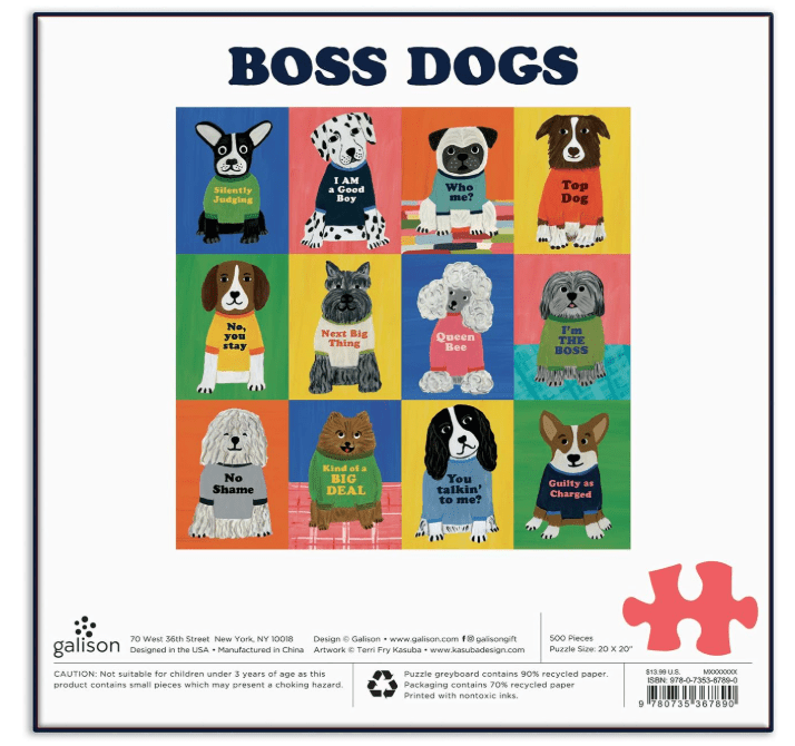 Galison Boss Dogs 500 Piece Family Puzzle - No Promo Code Needed!