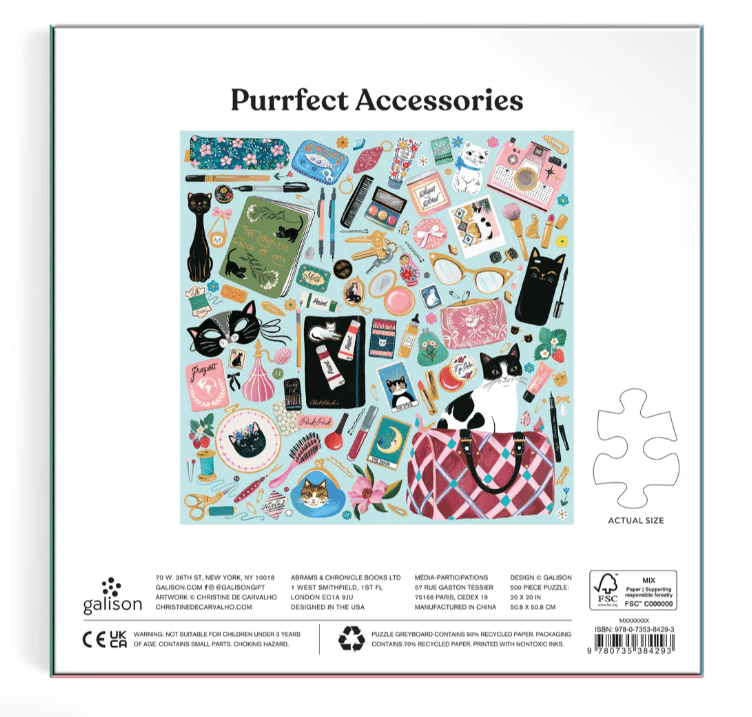 Galison Purrfect Accessories 500 Piece Foil Puzzle - No Promo Code Needed!