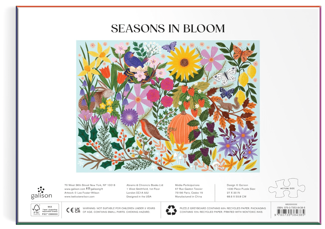 Galison Seasons in Bloom 1000 Piece Puzzle - No Promo Code Needed!
