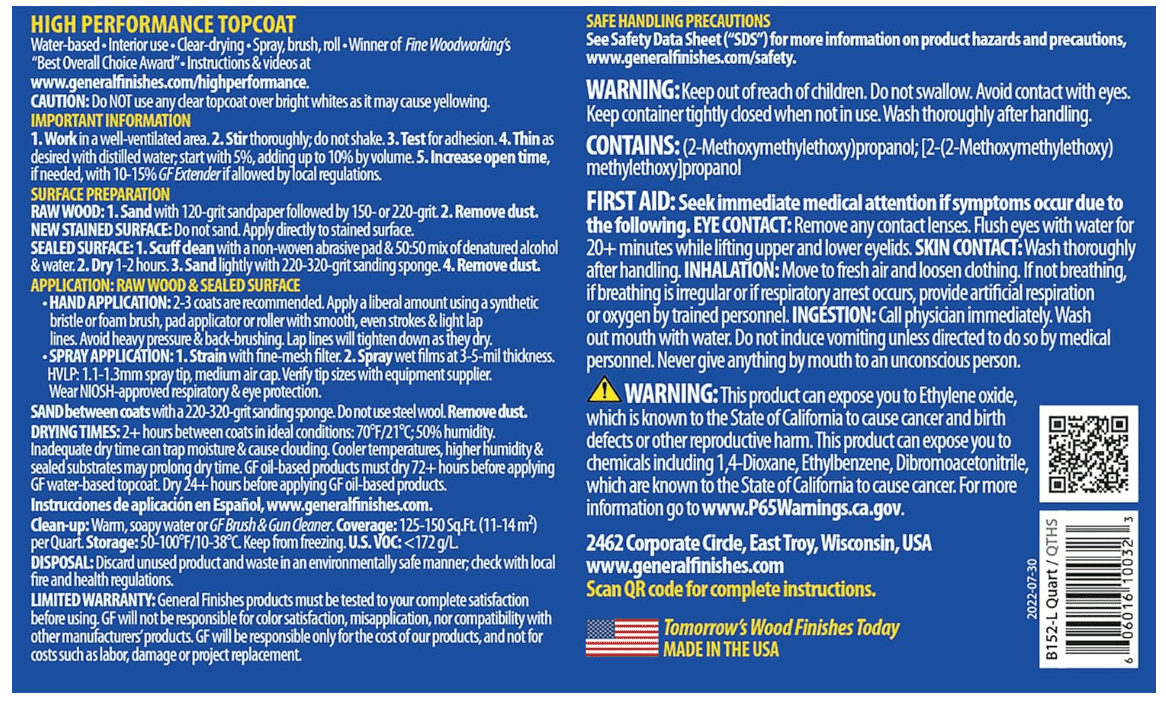 General Finishes High Performance Water Based Topcoat - No Promo Code Needed!