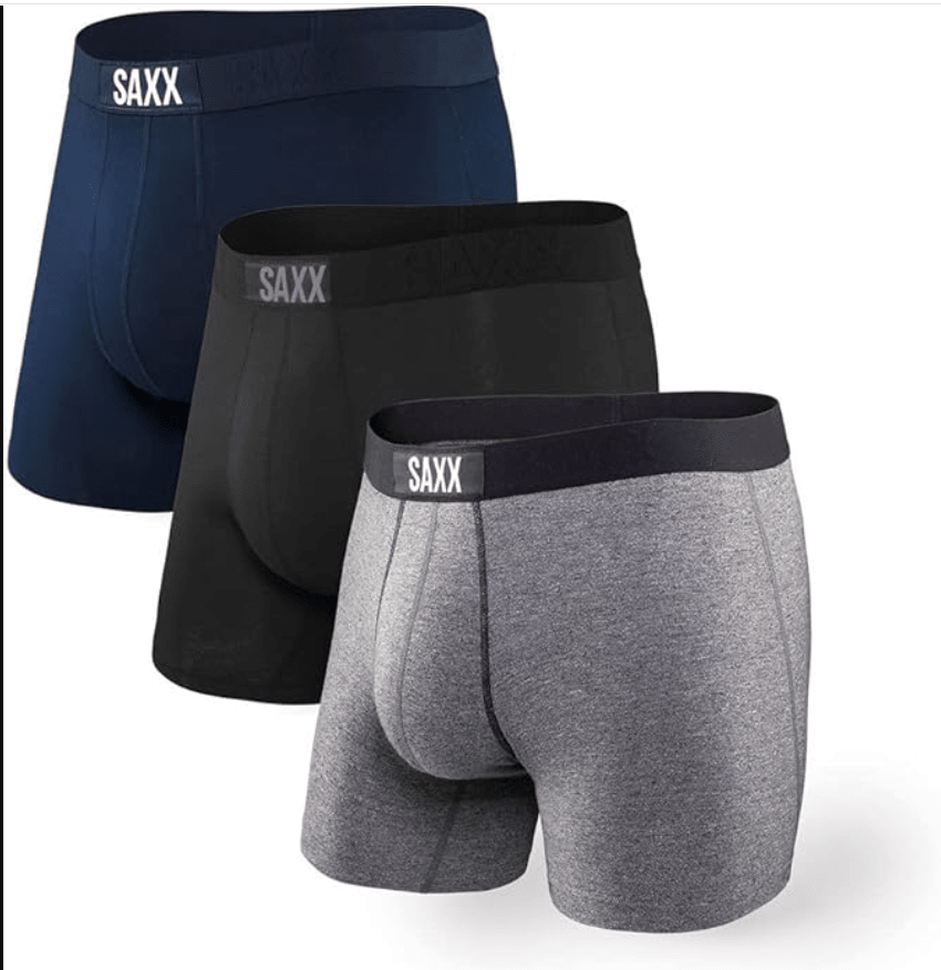 SAXX Underwear with Pouch Vibe Super Soft - Used Like New Black / Grey / Blue Large CONDITION: USED LIKE NEW 688296359554 No Promo Code Needed!