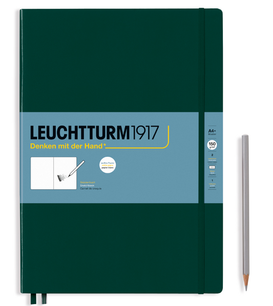 Leuchtturm1917 Hardcover Sketchbook Plain Master Forest Green Size A4+ 112pg 150gsm - Null