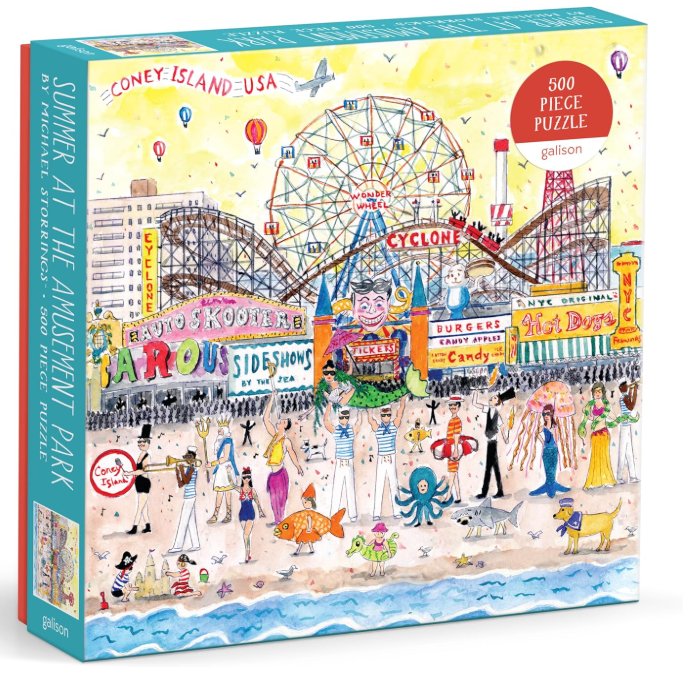 Galison Michael Storrings Summer At The Amusement Park 500 Piece Puzzle - Null