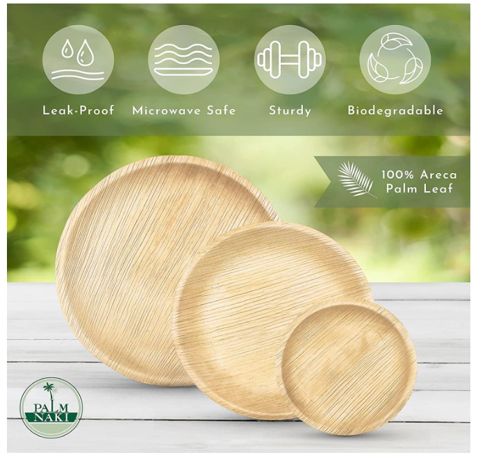 Palm Naki Areca Round Plates Shallow - Null