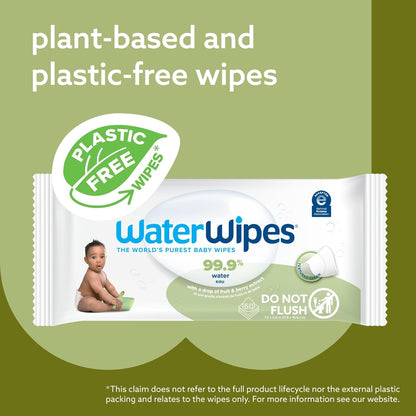 WaterWipes Plastic-Free Textured Clean Unscented & Hypoallergenic for Sensitive Skin 99.9% Water Based Toddler & Baby Wipes - 720 Count