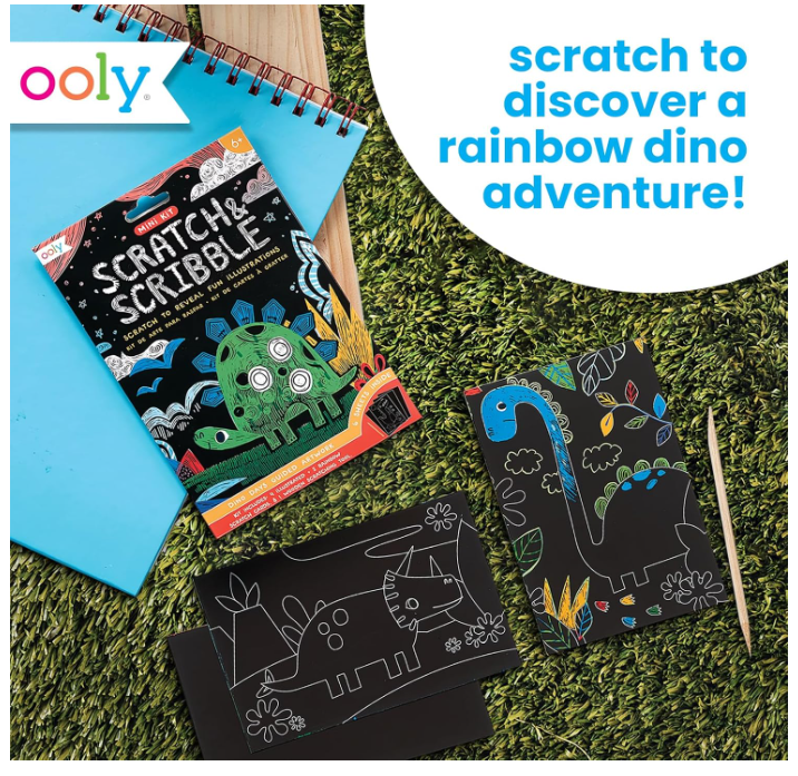 Ooly Mini Scratch & Scribble Art Kit: Dino Days - Null
