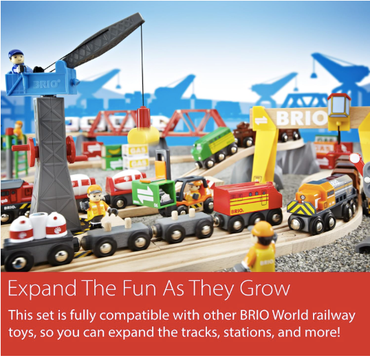 Brio Cargo Mountain Set 49 Piece FSC - Certified Wood Train Set & Accessories - Compatible with All BRIO Railway Sets - Includes Crane, Helicopter, Caves & More - Fun Play for Kids Ages 3 & Up 7312350360103 No Promo Code Needed!