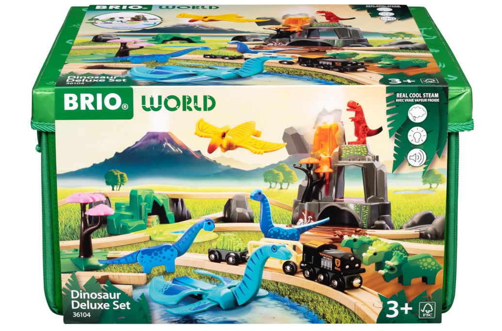 Brio Dinosaur Deluxe Set 44 pieces Interactive volcano 7312350361049 No Promo Code Needed!