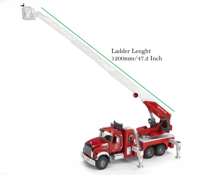 Bruder Mack Granite Fire Engine with Ladder, Pump, Light & Sound Module 24.12.12 - No Promo Code Needed!