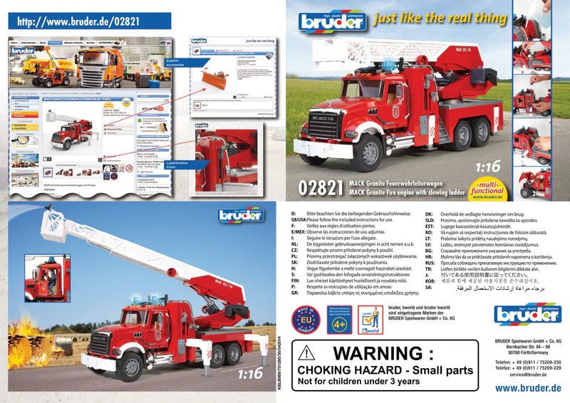 Bruder Mack Granite Fire Engine with Ladder, Pump, Light & Sound Module 24.12.12 - No Promo Code Needed!