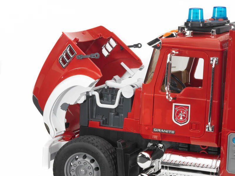 Bruder Mack Granite Fire Engine with Ladder, Pump, Light & Sound Module 24.12.12 - No Promo Code Needed!
