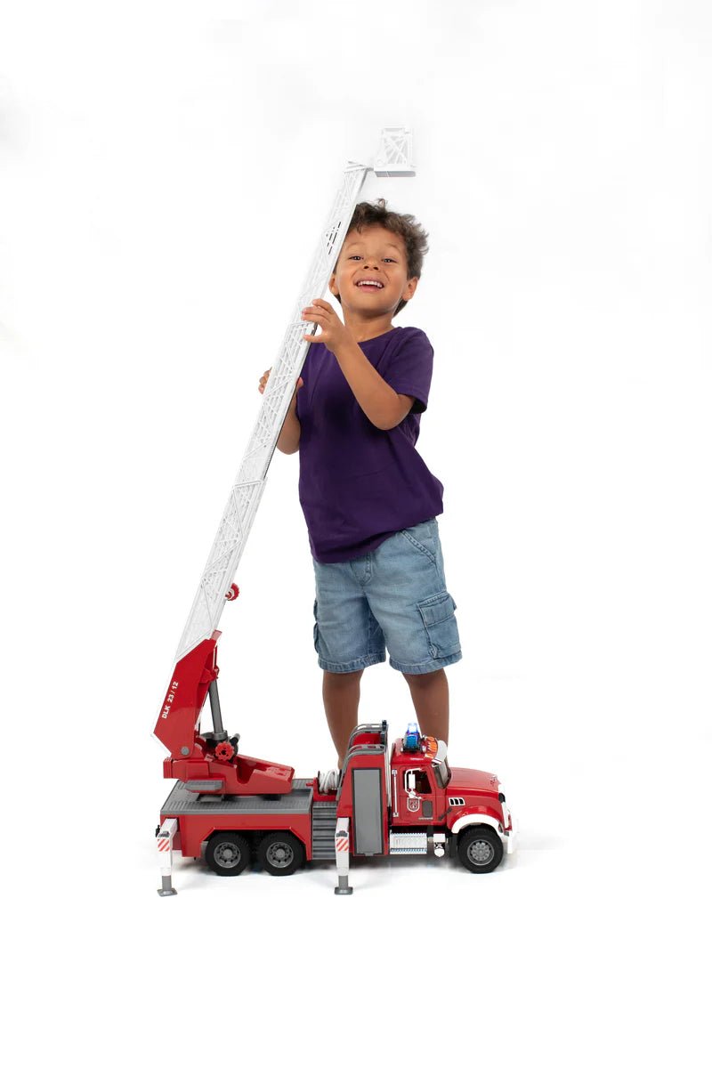 Bruder Mack Granite Fire Engine with Ladder, Pump, Light & Sound Module 24.12.12 - No Promo Code Needed!