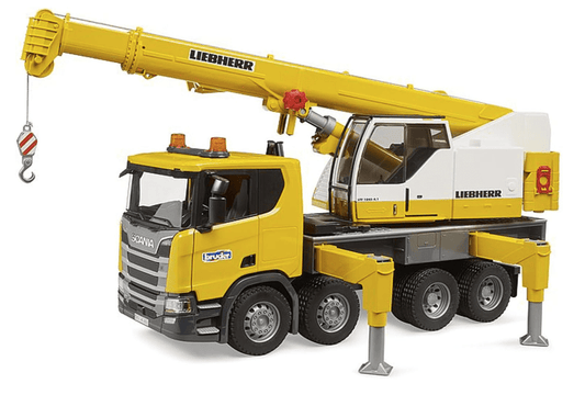 Bruder Scania Super 560R Liebherr Crane Truck Yellow - No Promo Code Needed!