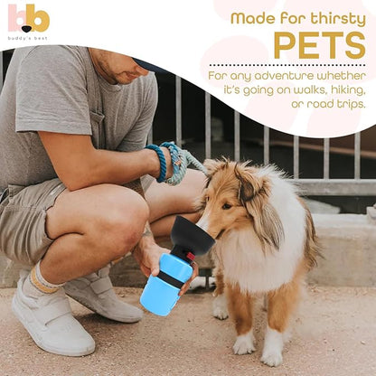 Buddy's Best Dog Water Bottle with Collapsible Bowl Pack of 1 21 oz Silicone 840320601620 No Promo Code Needed!