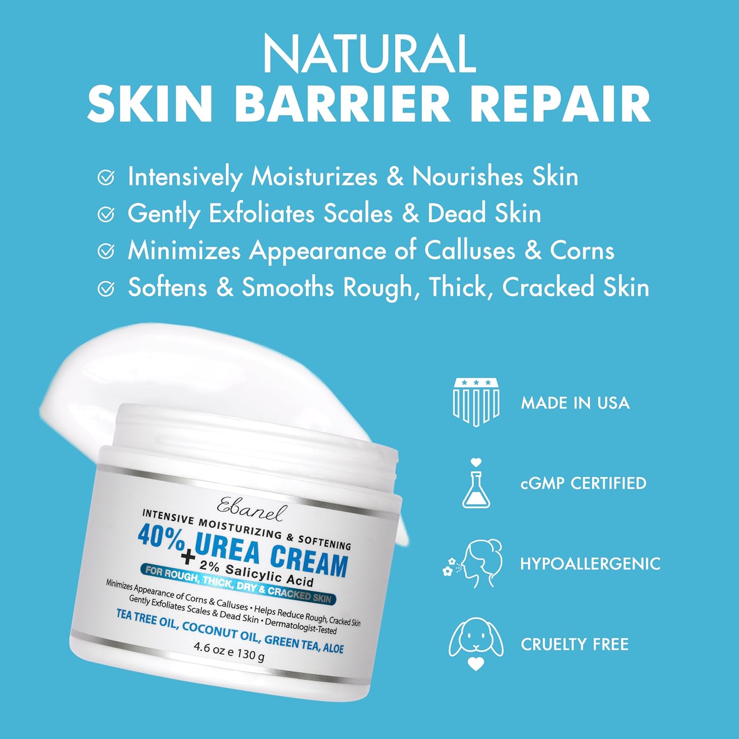 Ebanel Urea Cream 40% plus Salicylic Acid 2% - No Promo Code Needed!