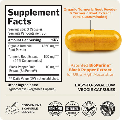 Enchanted Living Turmeric Curcumin with Black Pepper Extract - No Promo Code Needed!