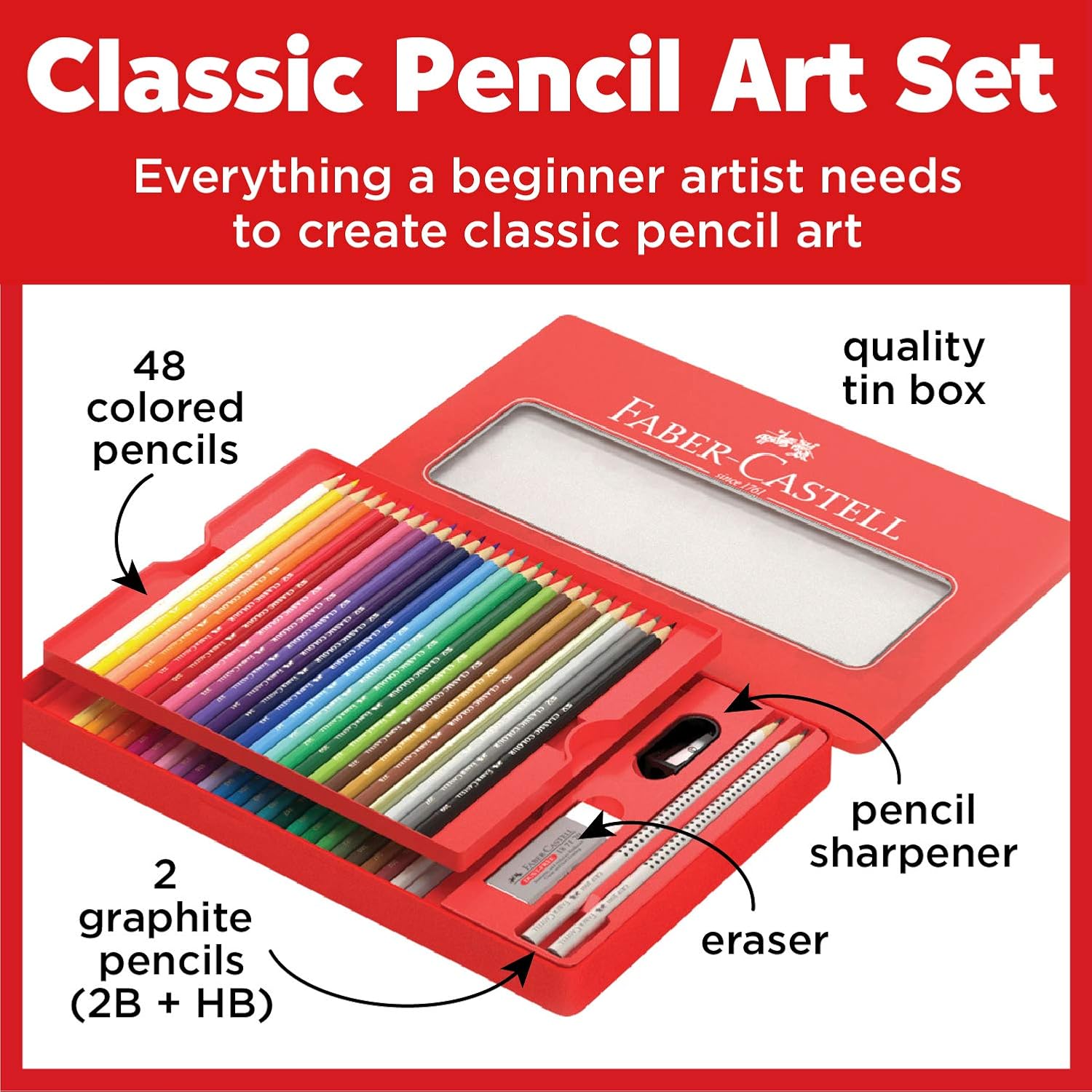Faber - Castell Classic Colored Pencils Tin Set - No Promo Code Needed!
