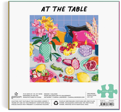 Galison At the Table 500 Piece Puzzle 500 pieces Smooth fit 9780735371927 No Promo Code Needed!