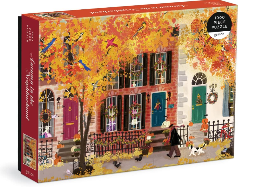 Galison Autumn in The Neighborhood 1000 Piece Puzzle - No Promo Code Needed!