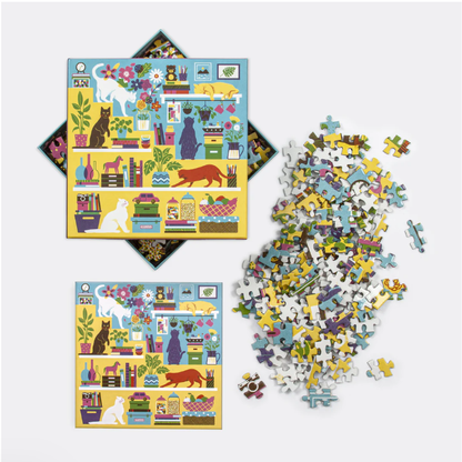 Galison Curious Cats 500 Piece Puzzle 500 Pieces Smooth fit 9780735366503 No Promo Code Needed!