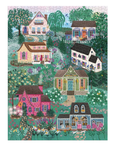 Galison Joy Laforme The Cottage Hills 1000 Piece Puzzle Ribbon - cut pieces 9780735383562 No Promo Code Needed!