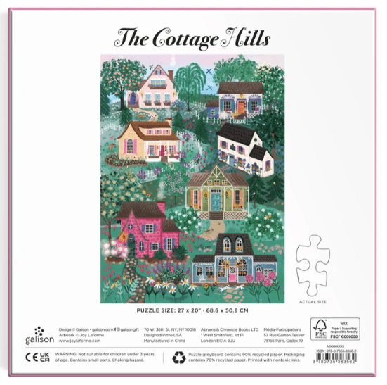 Galison Joy Laforme The Cottage Hills 1000 Piece Puzzle Ribbon - cut pieces 9780735383562 No Promo Code Needed!