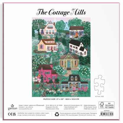 Galison Joy Laforme The Cottage Hills 1000 Piece Puzzle Ribbon - cut pieces 9780735383562 No Promo Code Needed!