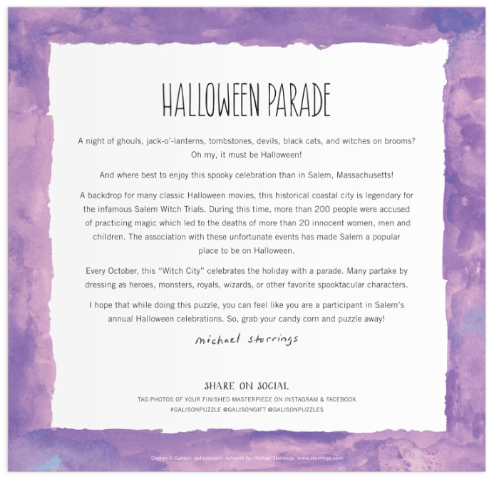 Galison Michael Storrings Halloween Parade 500 Piece Puzzle - No Promo Code Needed!