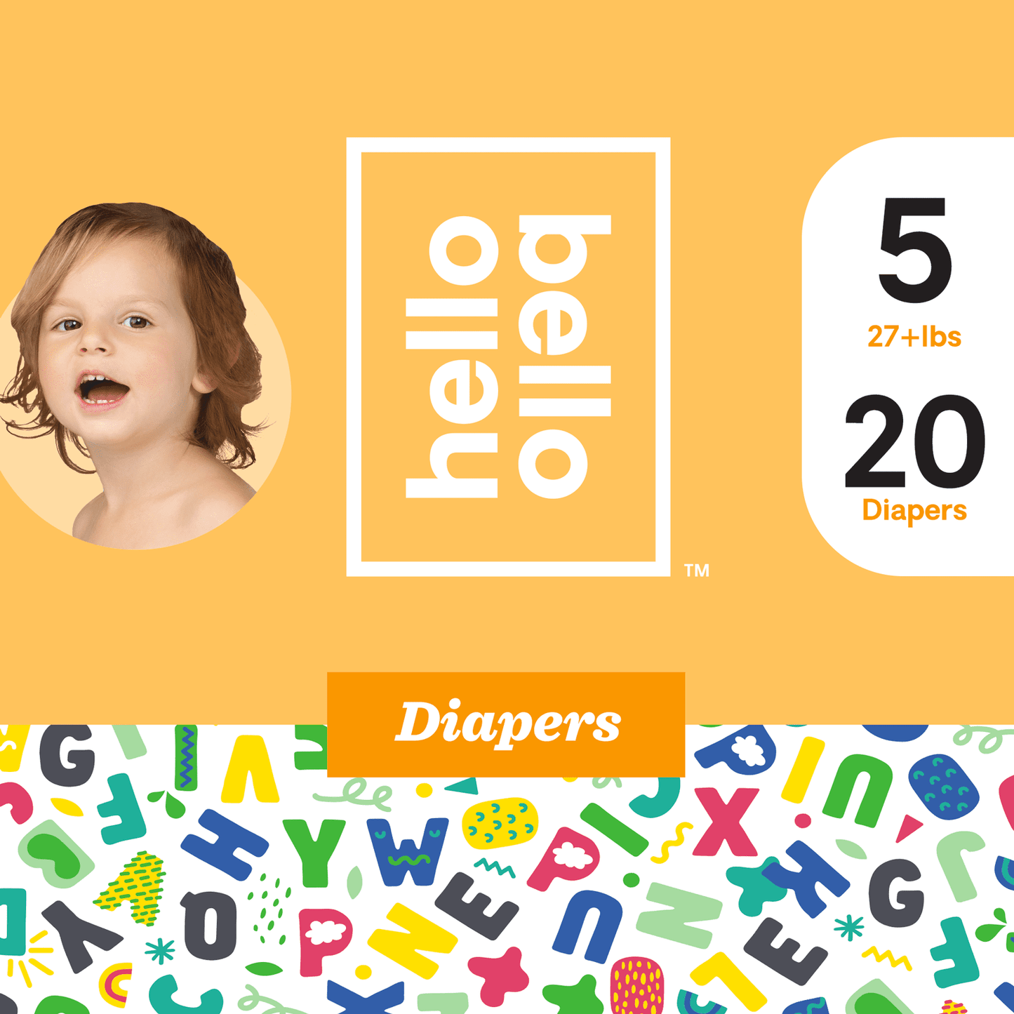 Hello Bello Alphabet Soup Diapers Size 5 20 Count Unisex 810084873502 No Promo Code Needed!
