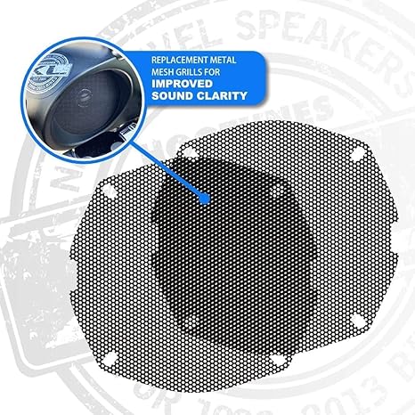 Hogtunes Front Speaker Grills 5.25 x 5.25 x 0.2 inches Pack of 2 997965301627 No Promo Code Needed!