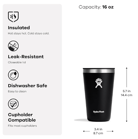 Hydro Flask All Around Tumbler Press - in Lid 16 oz Indigo 810070089634 No Promo Code Needed!