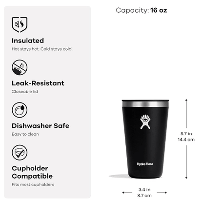 Hydro Flask All Around Tumbler Press - in Lid 16 oz Indigo 810070089634 No Promo Code Needed!