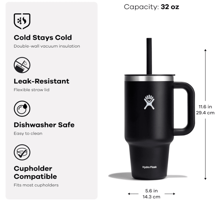 Hydro Flask Travel Tumbler with Handle Lid and Straw - No Promo Code Needed!