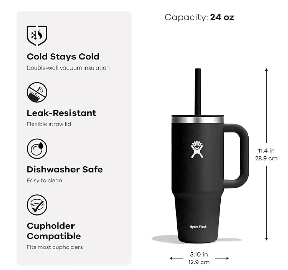 Hydro Flask Travel Tumbler with Handle Lid and Straw - No Promo Code Needed!