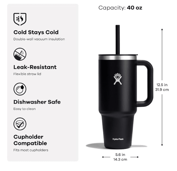 Hydro Flask Travel Tumbler with Handle Lid and Straw - No Promo Code Needed!