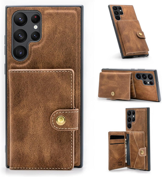 Jiggle & Fold Leather Phone Case with Detachable Wallet and Card Holder - No Promo Code Needed!