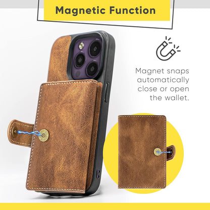 Jiggle & Fold Leather Phone Case with Detachable Wallet and Card Holder - No Promo Code Needed!