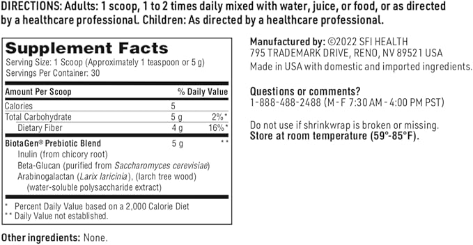 Klaire Labs Gut Microbiota Support Prebiotic Powder - No Promo Code Needed!