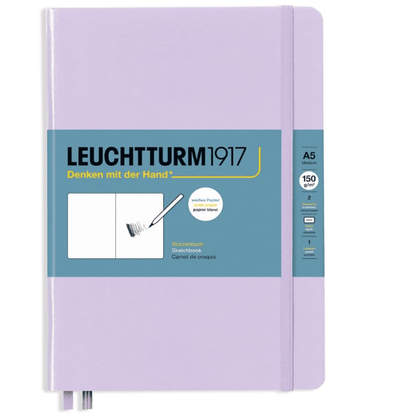 Leuchtturm1917 Hardcover Sketchbook Medium Plain Landscape Lilac Size A5 112 pages 150gsm - No Promo Code Needed!