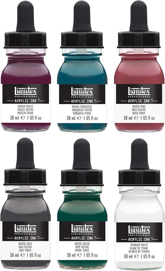 Liquitex Liquitex Pro Ink Set Muted Collection With White - Used As Is CONDITION: USED AS - IS 887452032083 No Promo Code Needed!