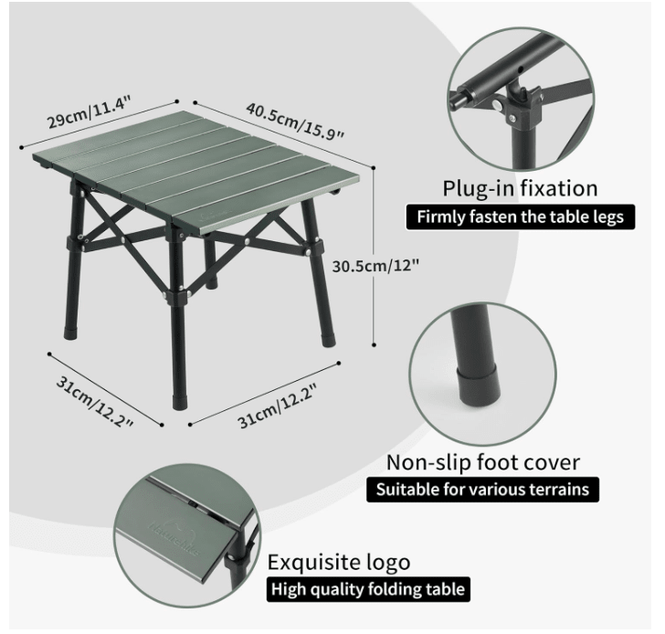 Naturehike FT08 Aluminum Alloy Folding Table - No Promo Code Needed!