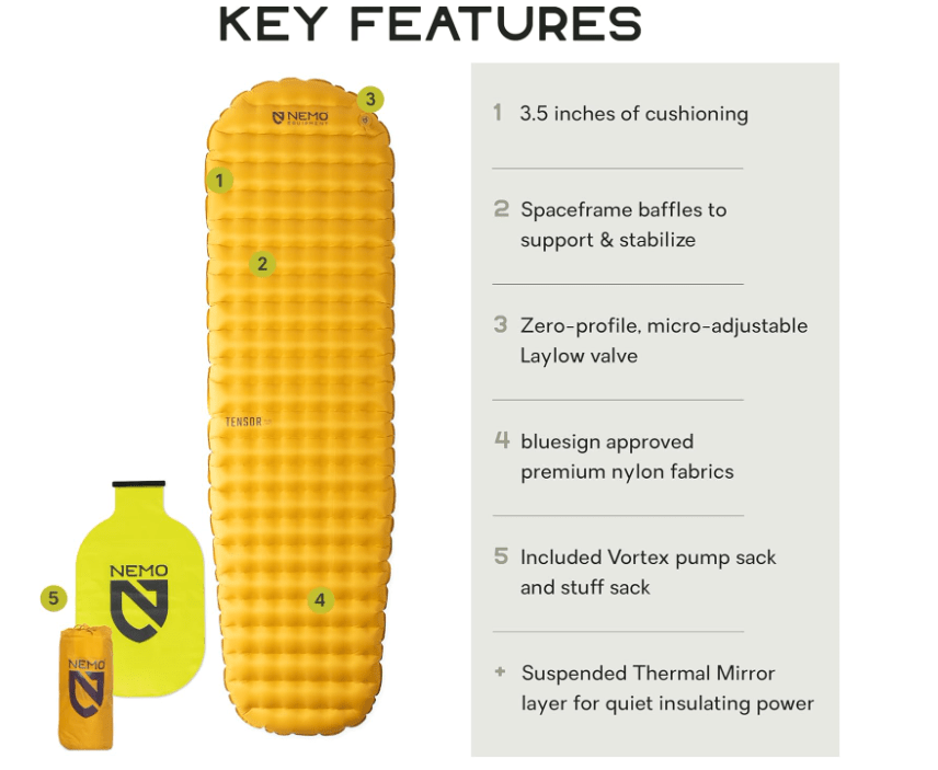 NEMO Tensor Trail Regular Mummy Sleeping Pads - No Promo Code Needed!