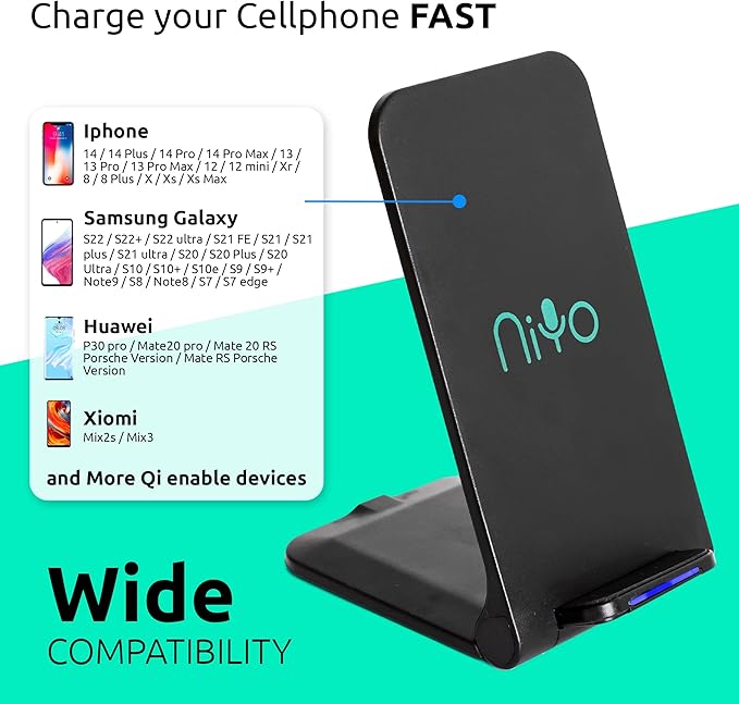 NiYo Portable Foldable Wireless Phone Charger Stand - No Promo Code Needed!