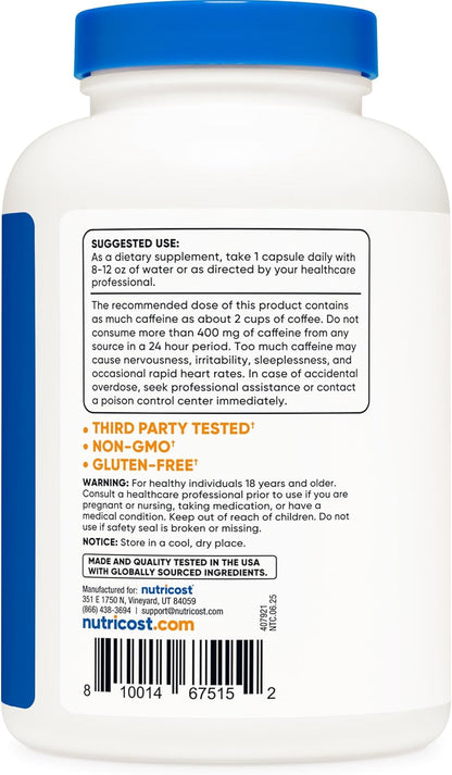 Nutricost Caffeine Capsules - No Promo Code Needed!