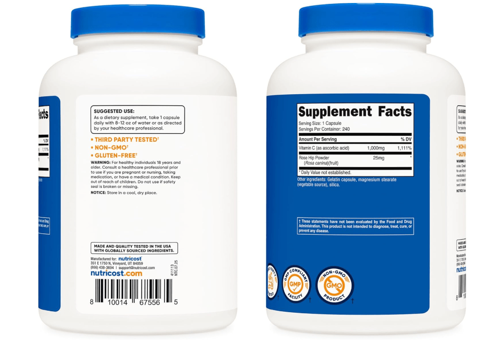 Nutricost Vitamin C With Rose Hip - No Promo Code Needed!