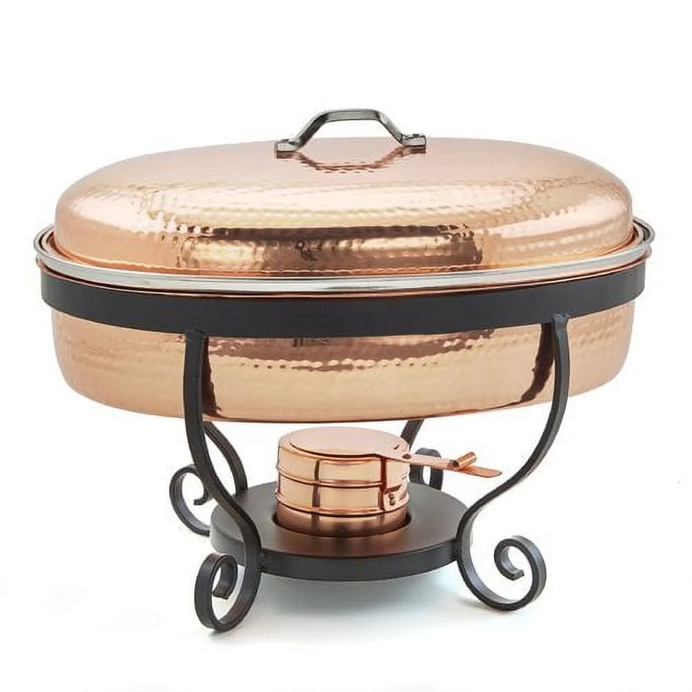 Old Dutch 16 in. X 14 in. X 13 in. 6 Qt. Hammered Antique Copper Chafing Dish Hammered Antique Copper Chafing Dish 16 in. X 14 in. X 13 in. 45642096851 No Promo Code Needed!