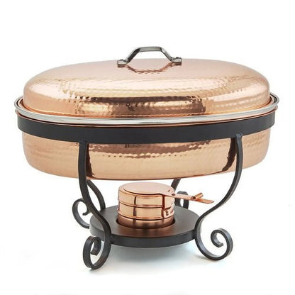 Old Dutch 16 in. X 14 in. X 13 in. 6 Qt. Hammered Antique Copper Chafing Dish Hammered Antique Copper Chafing Dish 16 in. X 14 in. X 13 in. 45642096851 No Promo Code Needed!