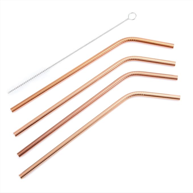 Old Dutch International Metal Drinking Straws Set of 5 8.25 x 0.25 x 0.25 inches Cleaning Brush Included 45642014053 No Promo Code Needed!